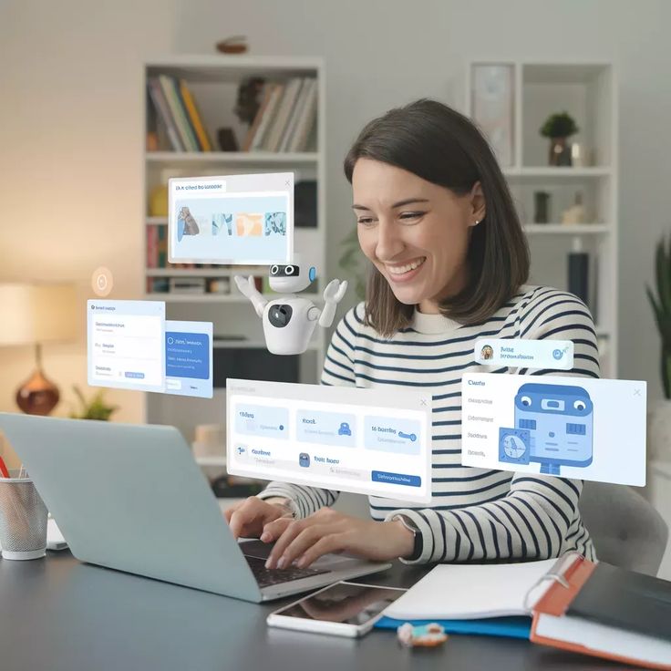 Marketing strategist working with AI campaign tools