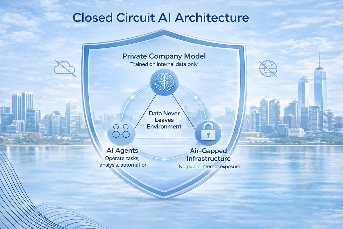 Closed circuit AI architecture illustration