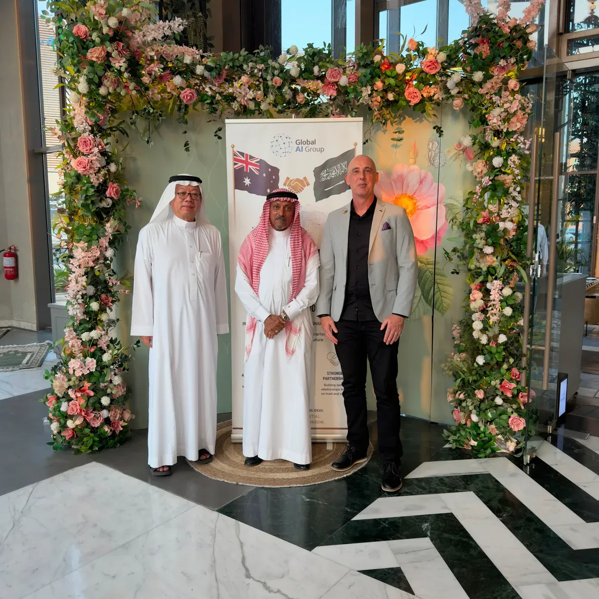 Global AI Group Saudi Arabia business visit group photo