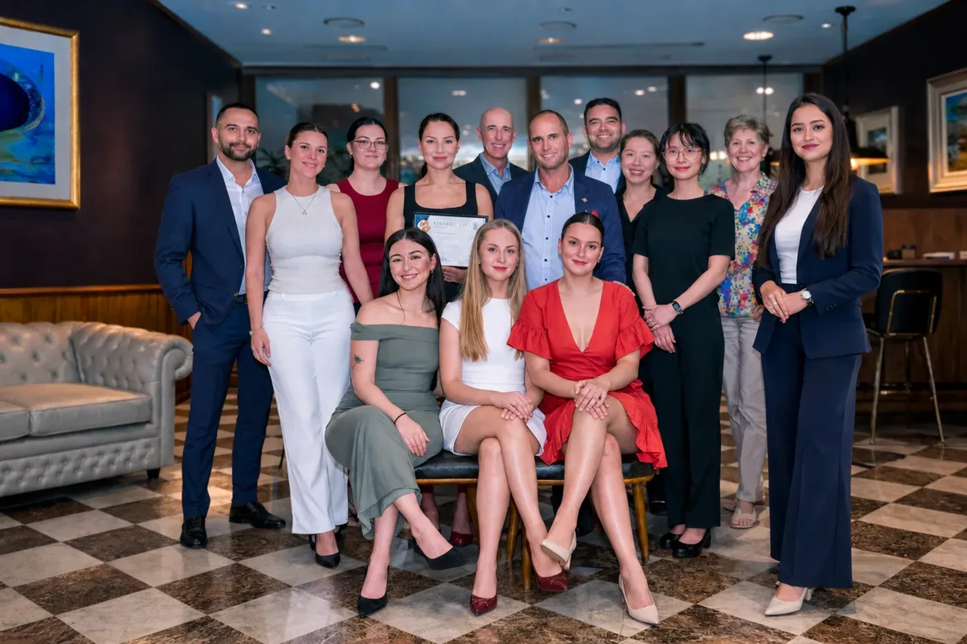Global AI Group Christmas event team portrait