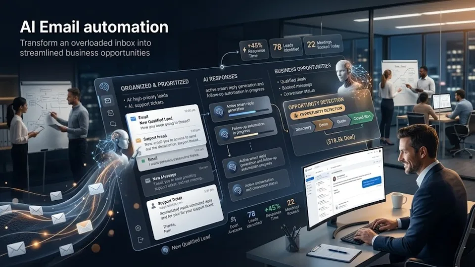 AI Email Response Agent: How AI Email Automation Helps Businesses Reply Faster, Capture More Opportunities, and Improve Customer Communication feature image