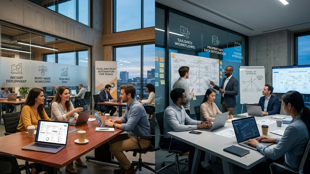 Custom AI Solutions vs Off-the-Shelf AI Tools: Which Is Better for Your Business? Guide) feature image